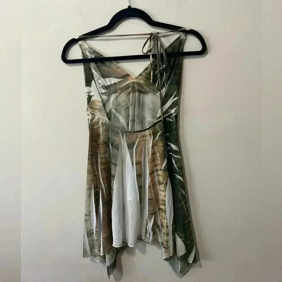 Vintage Y2K tropicalcore mesh sequin lingerie babydoll chemise S - Picture 9 of 10